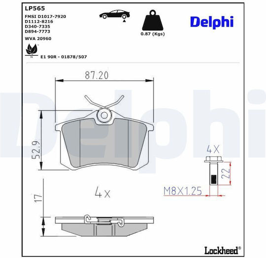 Delphi Σετ Τακάκια για Citroen DS