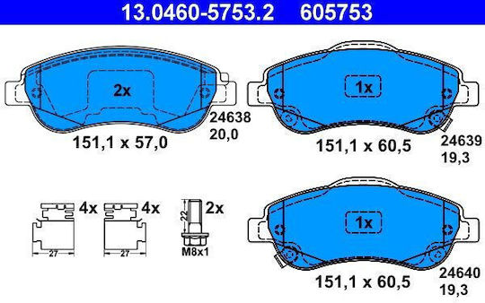 Brake Pads Honda Cr-v Ii Rd Ate 13046057532