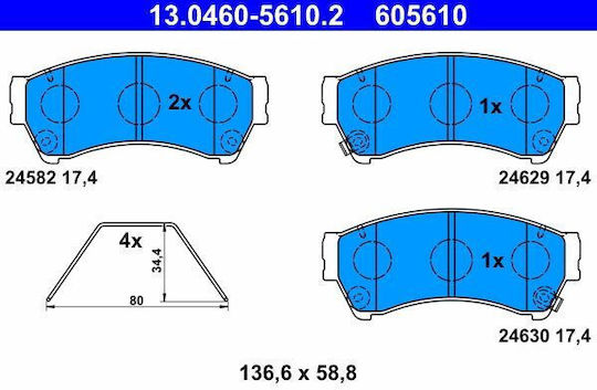 Brake Pads Mazda 6 Gh Ate 13046056102