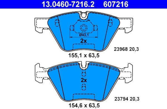 Bmw 1 E81 Ate 13046072162 Brake Pads
