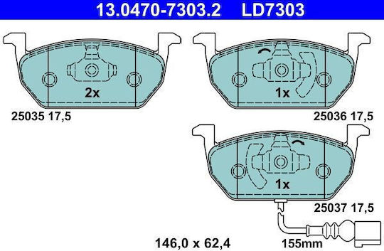 Спирачни накладки Audi A3 8v1 Ate 13047073032