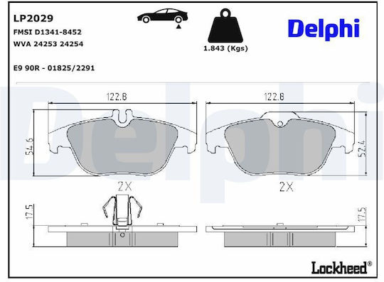 Delphi Σετ Τακάκια Πίσω για Bentley Continental