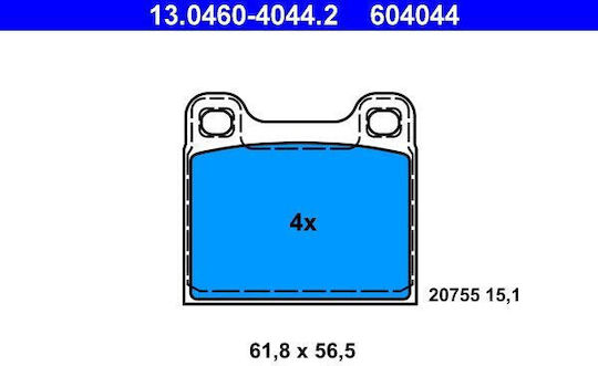 Brake Pads Volvo C70 I Cabriolet Ate 13046040442