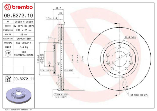 Disc de frână Brembo Mazda 6 Gh 09b27210