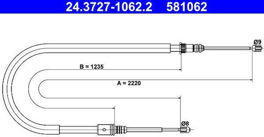 Cablu frână de mână Renault Laguna II BG0 1 ATE 24372710622