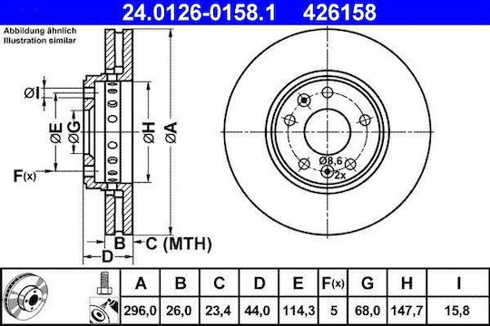 Renault Grand Scenic Iii Jz0 1 Ate 24012601581 Brake Disc