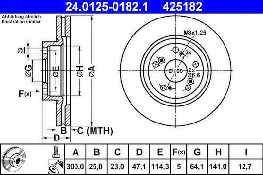 Honda Cr-v Ii Rd Ate 24012501821 Brake Disc