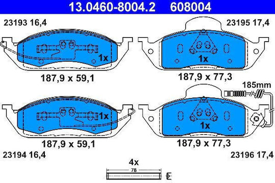 Brake Pads Mercedes-benz M-class W163 Ate 13046080042