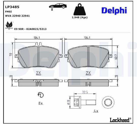 Delphi Σετ Τακάκια