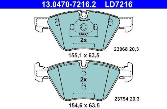 Bmw 1 E81 Ate 13047072162 Brake Pads