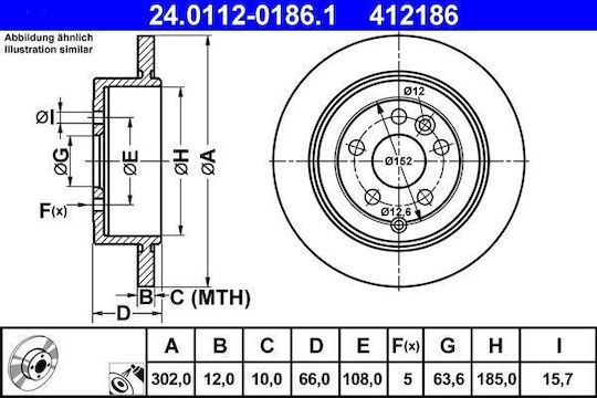 Land Rover Freelander 2 Lf Fa Ate 24011201861 Brake Disc