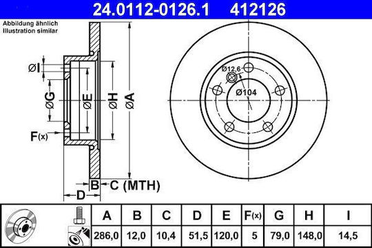 Bmw 3 E36 Brake Disc Ate 24011201261