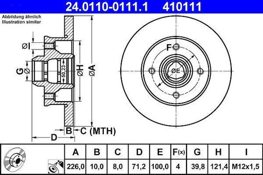 Disc de frână Seat Cordoba 6k1 6k2 Ate 24011001111