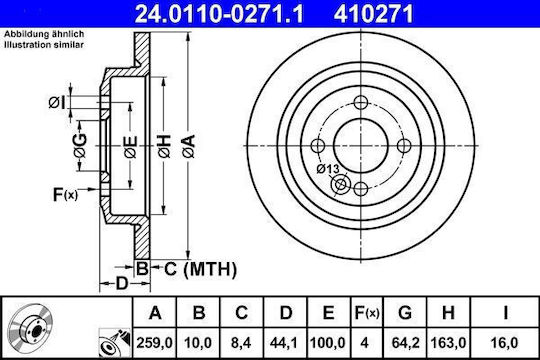 Brake Disc Mini Mini R50 R53 Ate 24011002711