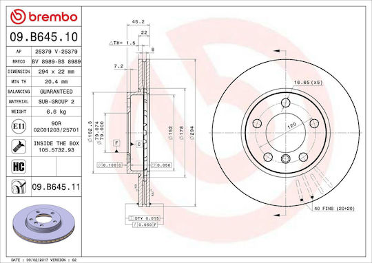 Mini Mini Countryman R60 Brake Disc Brembo 09b64511