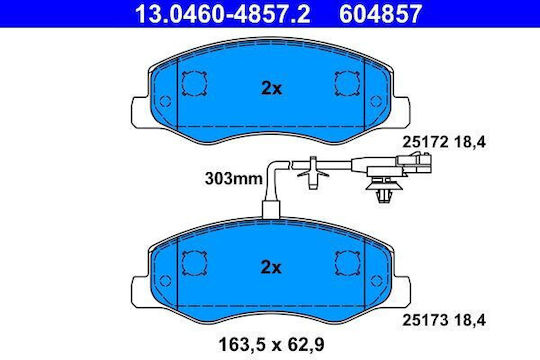 Brake Pads Opel Movano B Bus Ate 13046048572