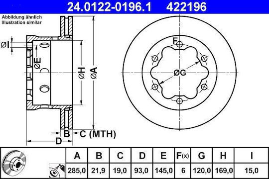 Brake Disc Mercedes-benz Sprinter 4-t Bus 904 Ate 24012201961