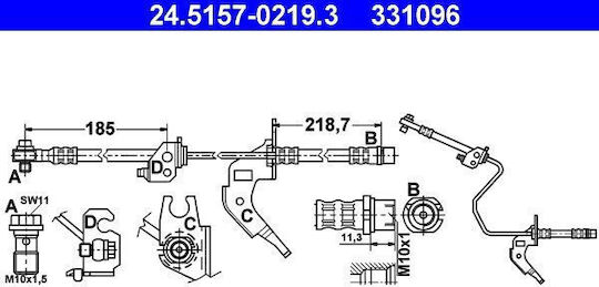 Furtun de frână Opel Astra G Cabriolet F67 Ate 24515702193