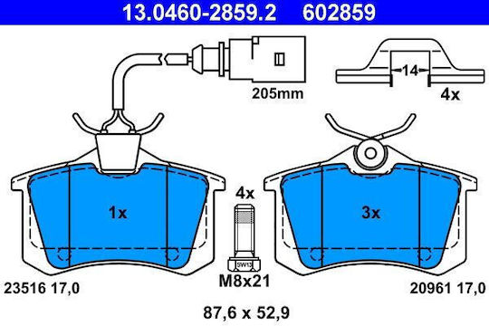 Bremsbeläge Ford Galaxy Wgr Ate 13046028592