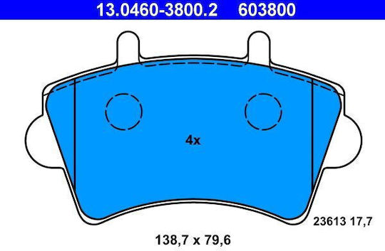 Накладки за спирачки Nissan Interstar Bus X70 Ate 13046038002