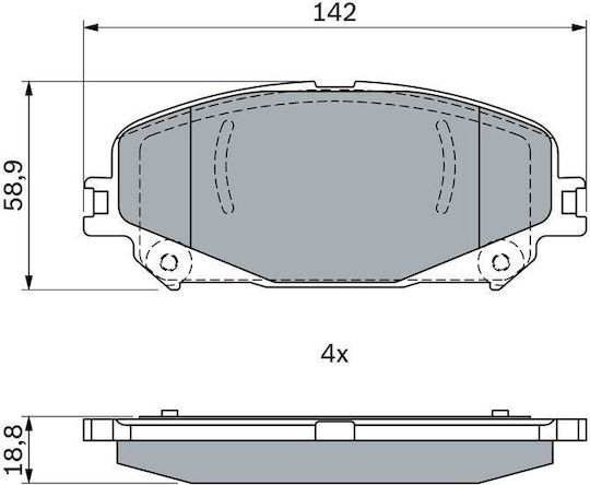 Bosch Brake Pad Front for Renault Arkana / Captur / Espace / Grand Scenic / Megane / Scenic