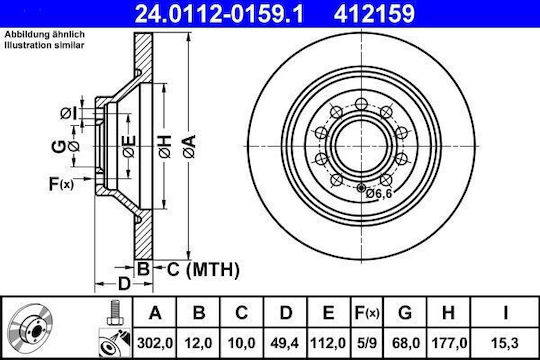 Brake Disc Audi A6 4f2 C6 Ate 24011201591