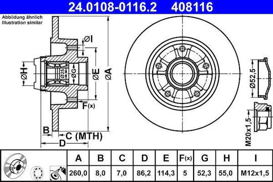 Renault Fluence L30 Ate 24010801162 Brake Disc