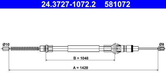 Handbrake Cable Nissan Interstar Bus X70 Ate 24372710722