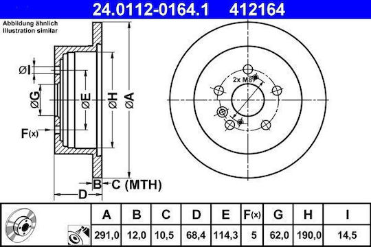 Disc de frână Toyota Avensis Verso Clm2 Acm2 Ate 24011201641