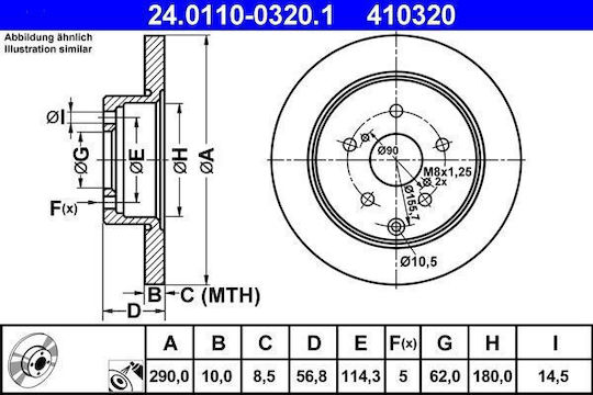 Toyota Corolla Verso Zer Zze12 R1 Ate 24011003201 Brake Disc
