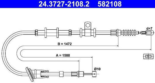 Ръчна спирачка Кабел Mitsubishi Carisma Da Ate 24372721082