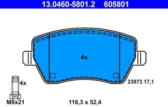 Plăcuțe de frână Nissan Micra C+c K12 Ate 13046058012