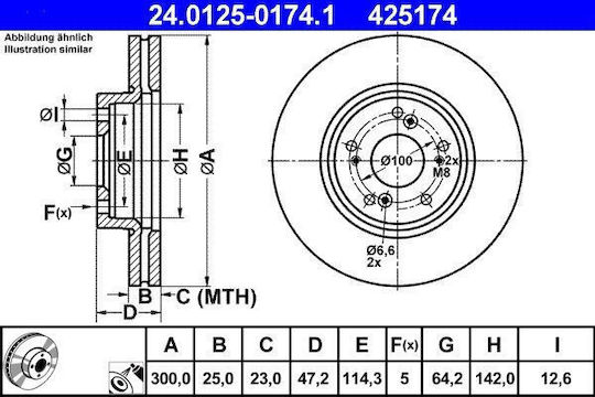 Brake Disc Honda Accord Vii Cl Ate 24012501741