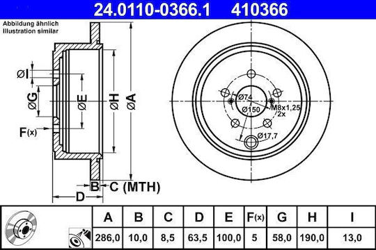 Disc de frână Subaru Forester SH Ate 24011003661