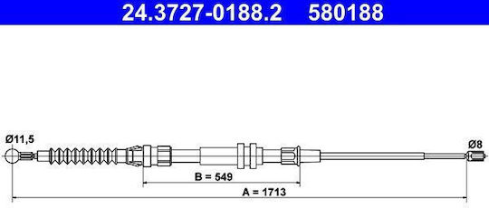Cablu frână de mână Vw Caddy Iii Caroserie 2ka 2kh 2ca 2ch Ate 24372701882