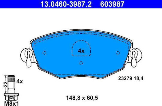 Накладки за спирачки Ford Mondeo III B5Y Ate 13046039872