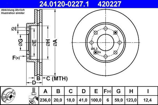 Chevrolet Aveo Hatchback T250 T255 Brake Disc Ate 24012002271