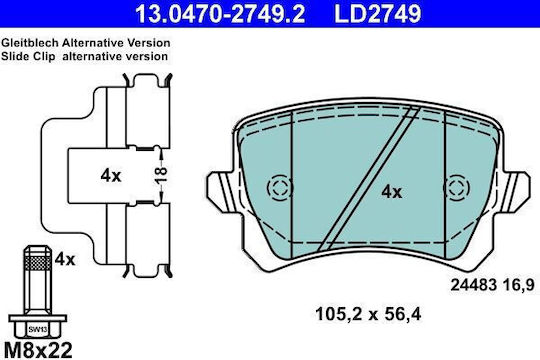 Bremsbeläge Audi A6 4f2 C6 Ate 13047027492