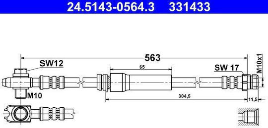 Brake Hose Audi A3 8p1 Ate 24514305643