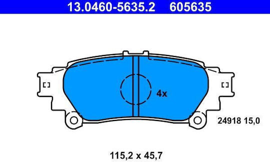 Bremsbeläge Lexus Rx Ggl1 Gyl1 Agl1 Ate 13046056352