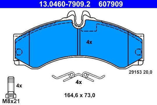 Brake Pads Mercedes-benz Sprinter 2-t Bus 901 902 Ate 13046079092