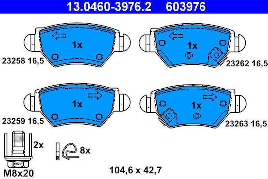 Bremsbeläge Opel Astra G Cabriolet F67 Ate 13046039762