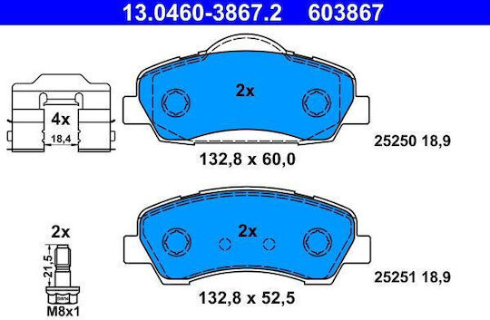 Brake Pads Citroen C-elysee Ate 13046038672