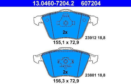 Brake Pads Ford Focus Ii Da Ate 13046072042