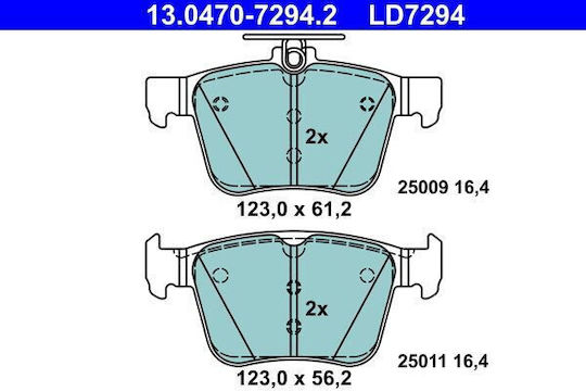 Накладки за спирачки Audi A3 8v1 Ate 13047072942