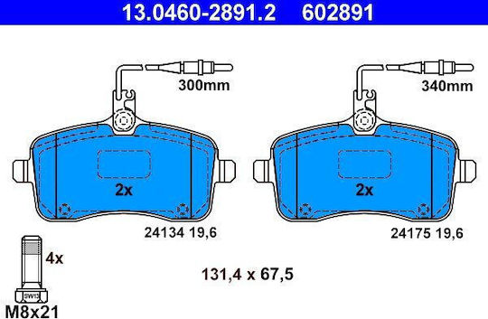 Brake Pads Peugeot 407 6d Ate 13046028912