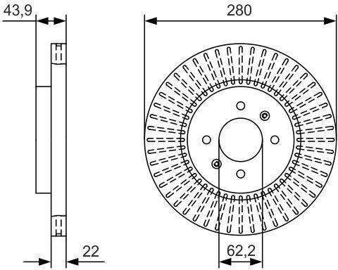 Bosch Δισκόπλακα Εμπρός για Hyundai Bayon / i20 Kia Rio / Stonic