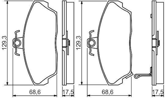 Bosch Brake Pad Front for Honda Civic Rover 45