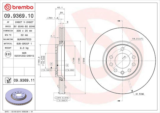 Opel Meriva Bremsscheibe Brembo 09936911