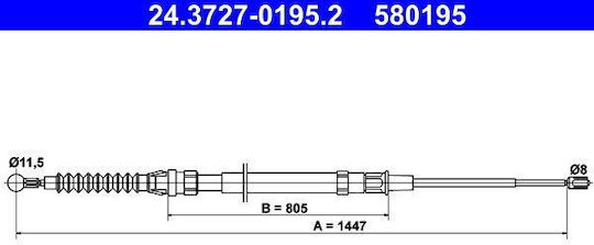 Handbrake Cable Audi A3 Sportback 8pa Ate 24372701952